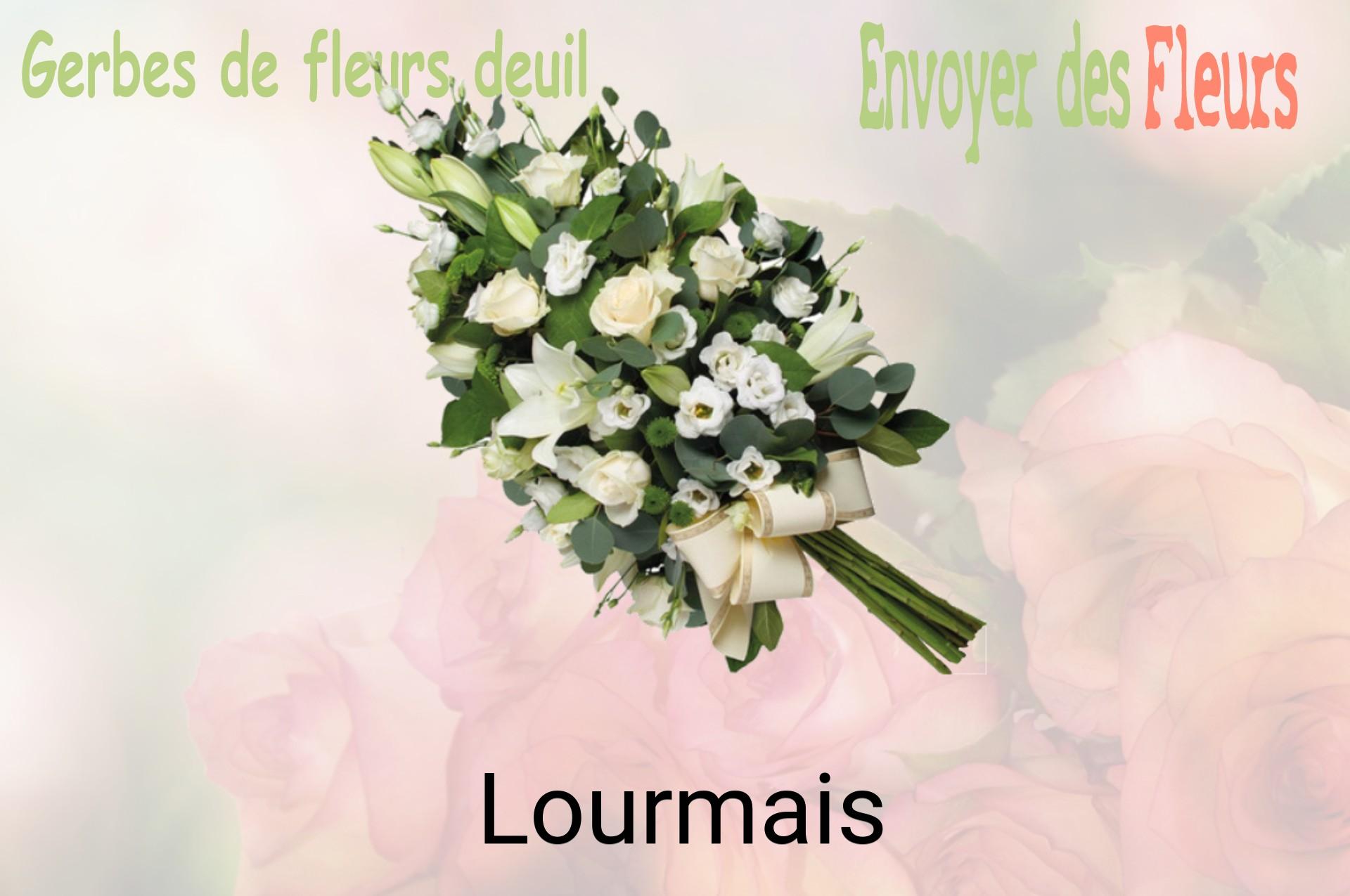 Gerbe de fleurs de deuil livrée à Lourmais